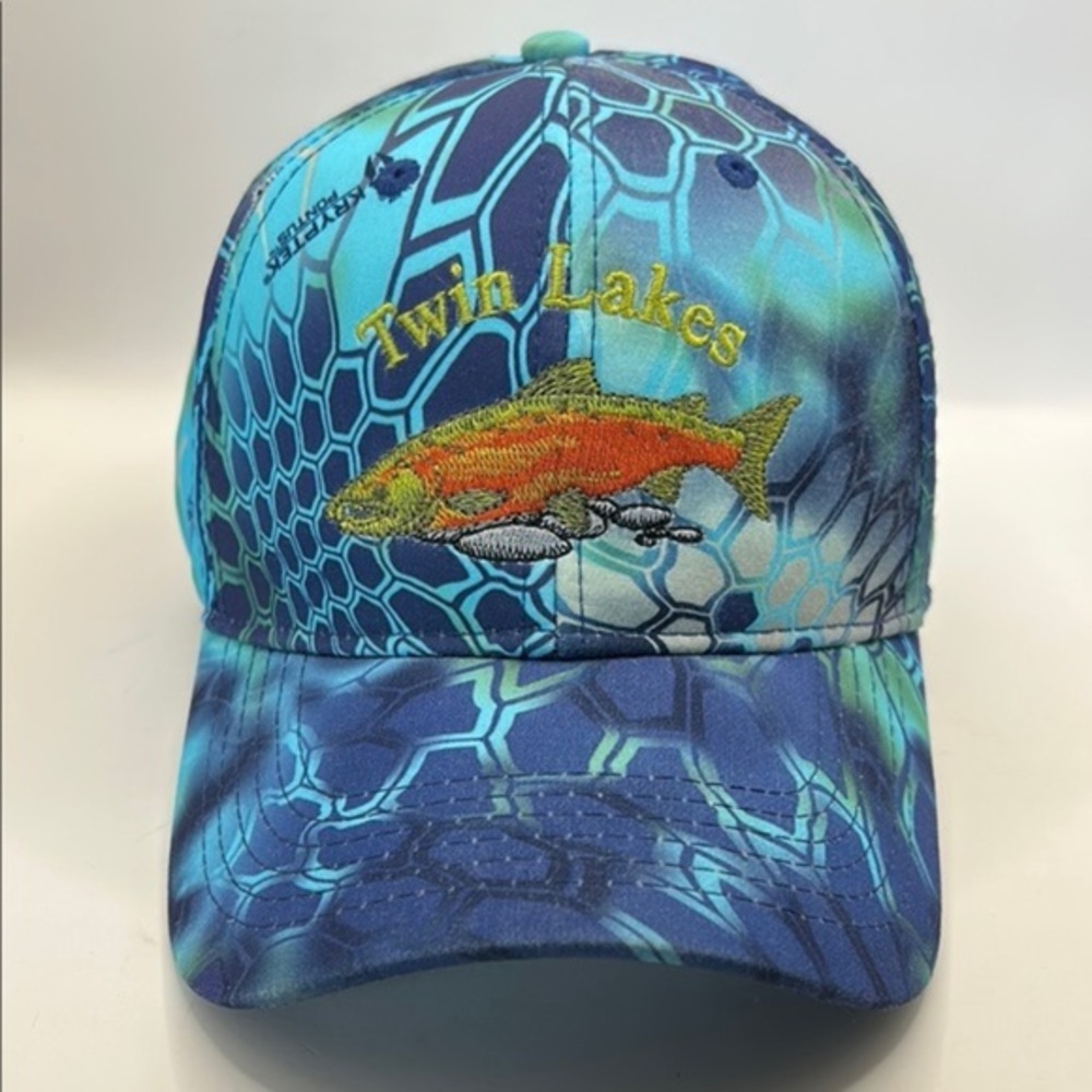 Bridgeport Twin Lakes Blue and Green baseball Cap. Krystal